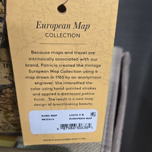 Patricia Nash Tan and Brown Map Print Shoulder Bag - Picture 4 of 16